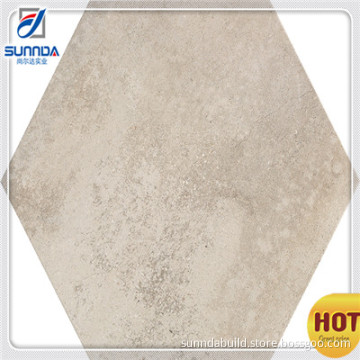 China 520x600mm new arrival rustic porcelain hexagonal anti-slip restaurant flooring decorative tiles with light yellow color